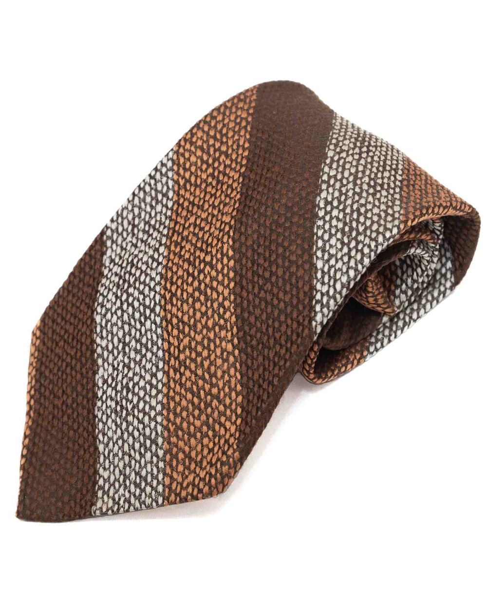 Damon Vintage Retro Brown Striped 60's 70's Necktie Neck Tie